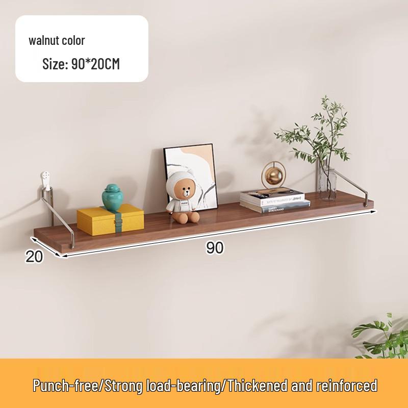 Punch-Free Floating Wall Shelf - Living Room Wall-Mounted Bookcase & Storage Rack