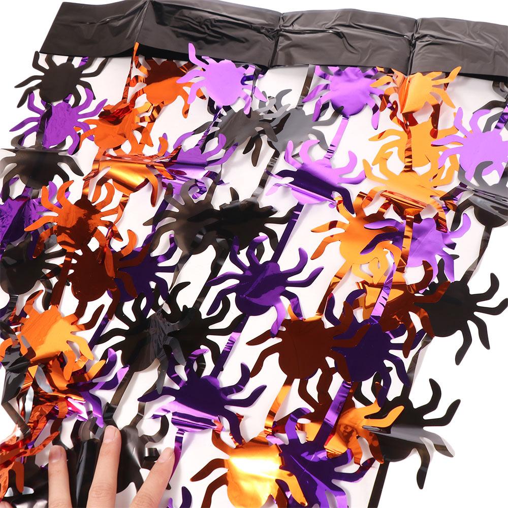 Scary Pumpkin Bat Rain Curtain Plastic Bat Party Background Halloween Rain Curtain  Haunted House"