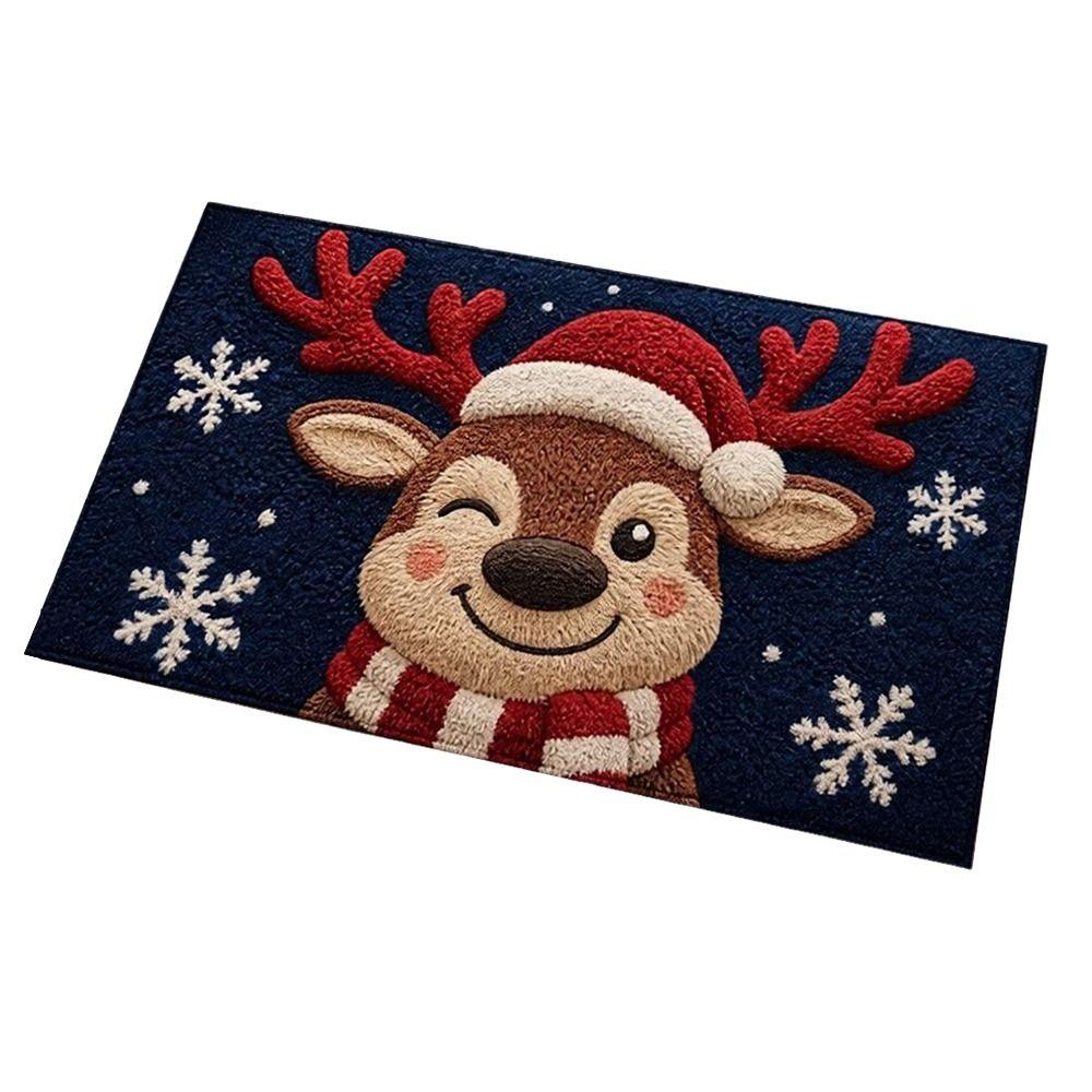 Santa Claus Design Christmas Door Mat Water-absorbing Anti-slip Pad Bathroom Mat  Home Decor