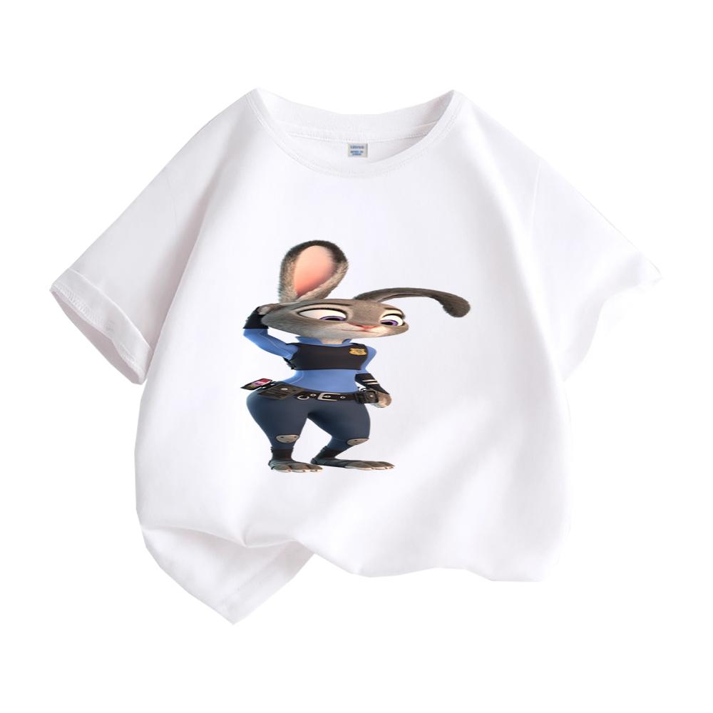 Crazy Animal City Kids T Shirt Cartoon Rabbit Fox Printed Toddler Boys Girls Short Sleeve Cotton Casual Summer Fashion Top Tees