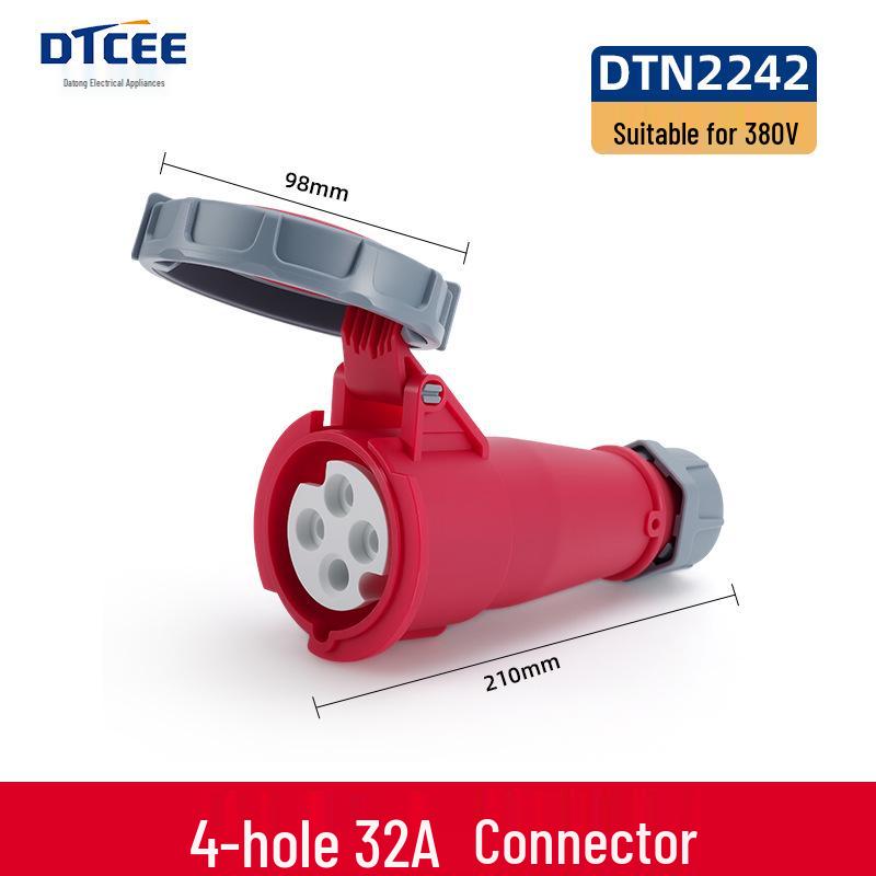 IP67 Waterproof Aviation Connector, 3-4-5 Core, 16/32A, Three-Phase Four-Wire, Non-Explosion-Proof