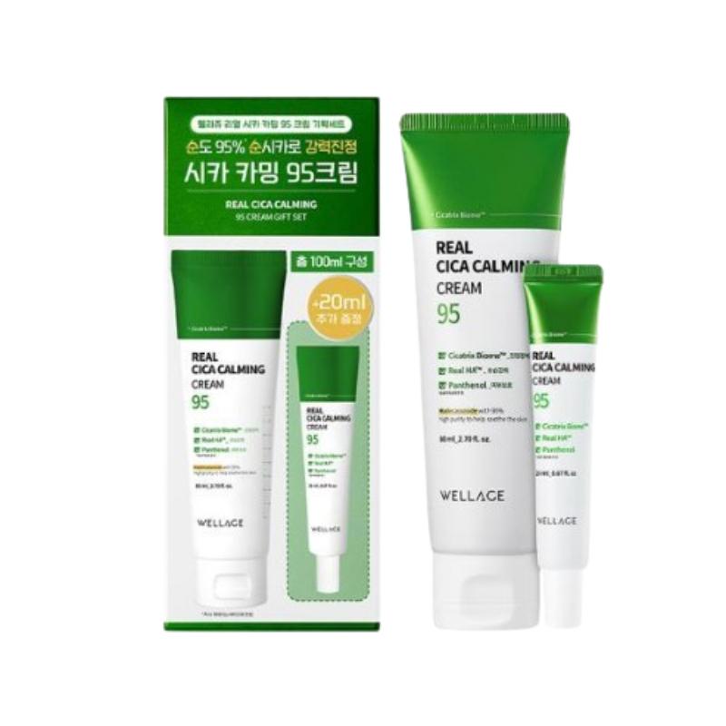 Wellage Real Cica Calming 95 Cream 80ml Set (+ 20ml Cream)