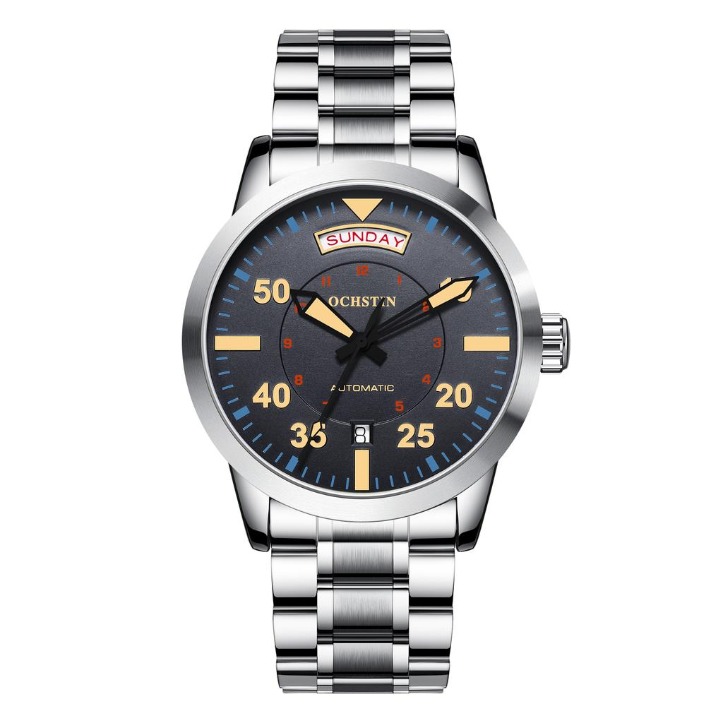 Ochstin New Luxury Stainless Steel Watch Fully Automatic Mechanical Movement Wristwatch Waterproof Men's Watches
