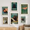 Funny Retro Cat Book Cocktail Wall Art Canvas Painting I'm Anti-Stupid Posters Prints Bar Wall Pictures For Living Room Decor