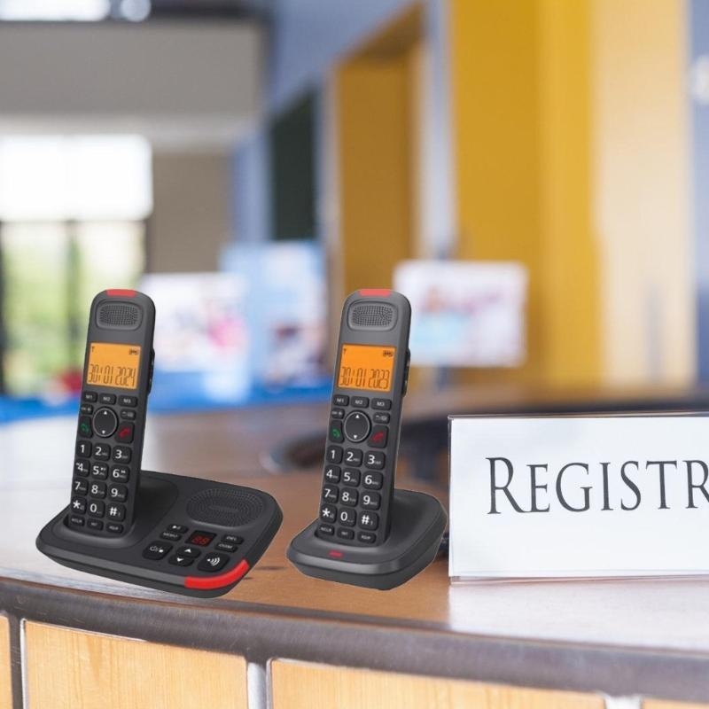 DECT Cordless Phone Expandable With 2 Handsets Telephont For Multi Room Communication And Easy Installation