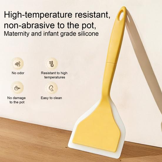 Silicone Spatula High Heat Resistant Solid Turner for Non-Stick Pans Kitchen Cooking Spatula for Flipping Eggs Pancakes Fish Burgers