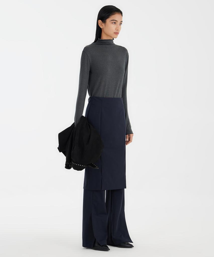 YOUTH Front-Slit Skirt - Navy