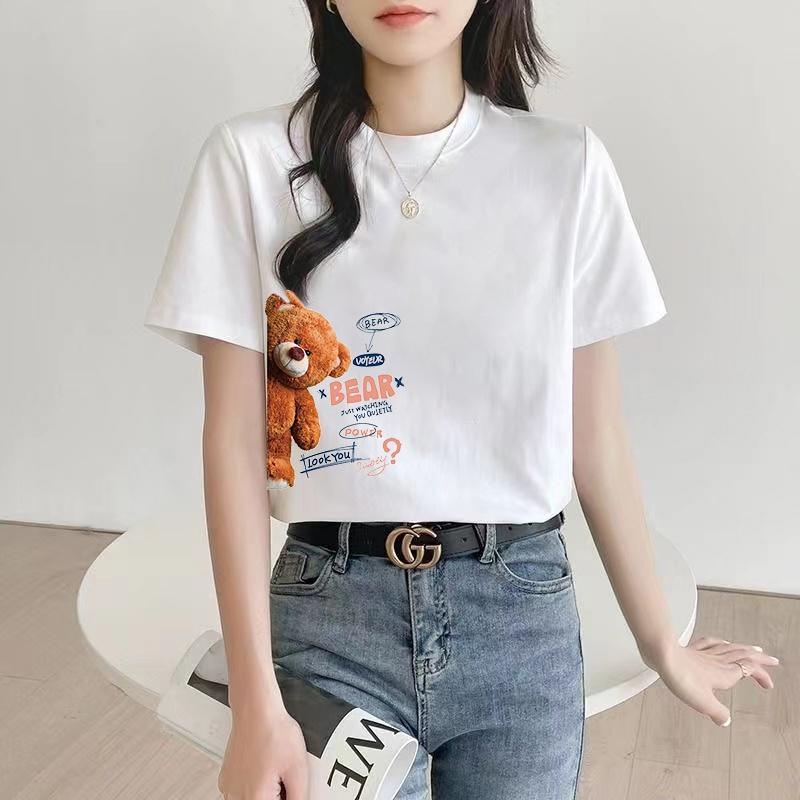 Women's top short sleeved T-shirt women's summer new white T-shirt women's