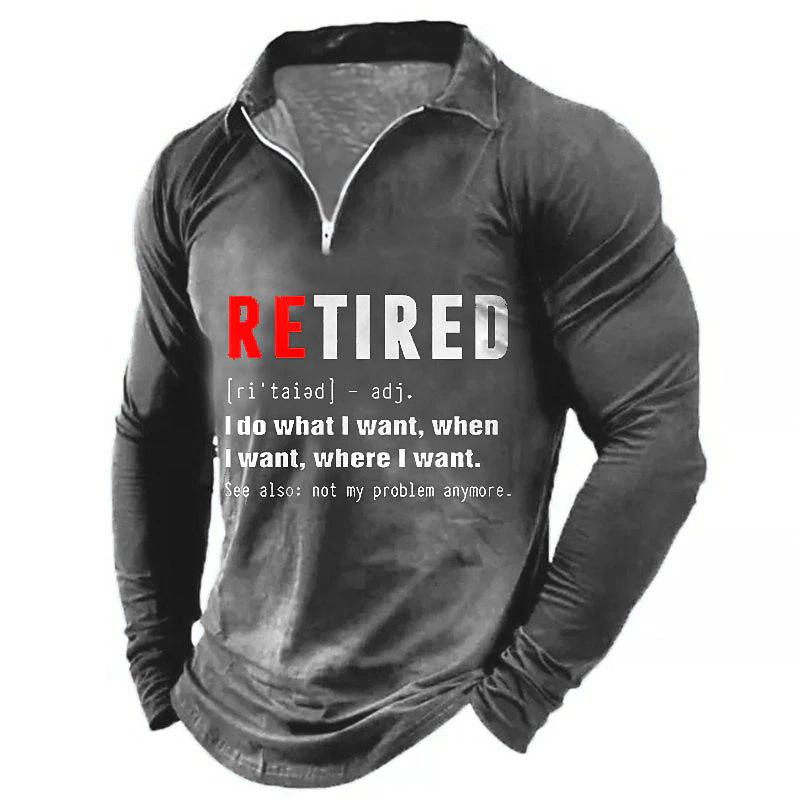 

Printed Long Sleeved Men s Casual Zipper Polo Shirt S чёрный