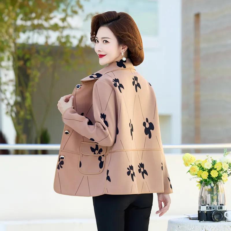 Spring and Autumn Mother Jacket Fashion Women's Short Windbreaker Jacket Women