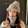 New Hat Women's Velvet Thickened Warm Winter Outdoor Cycling Ear Protection Duck Tongue Knitted Hat