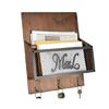 Porta Posta e Chiavi con Pannello Frontale in Rete Metallica e Design con Cornice in Legno Rustico Organizer per l'Ingresso