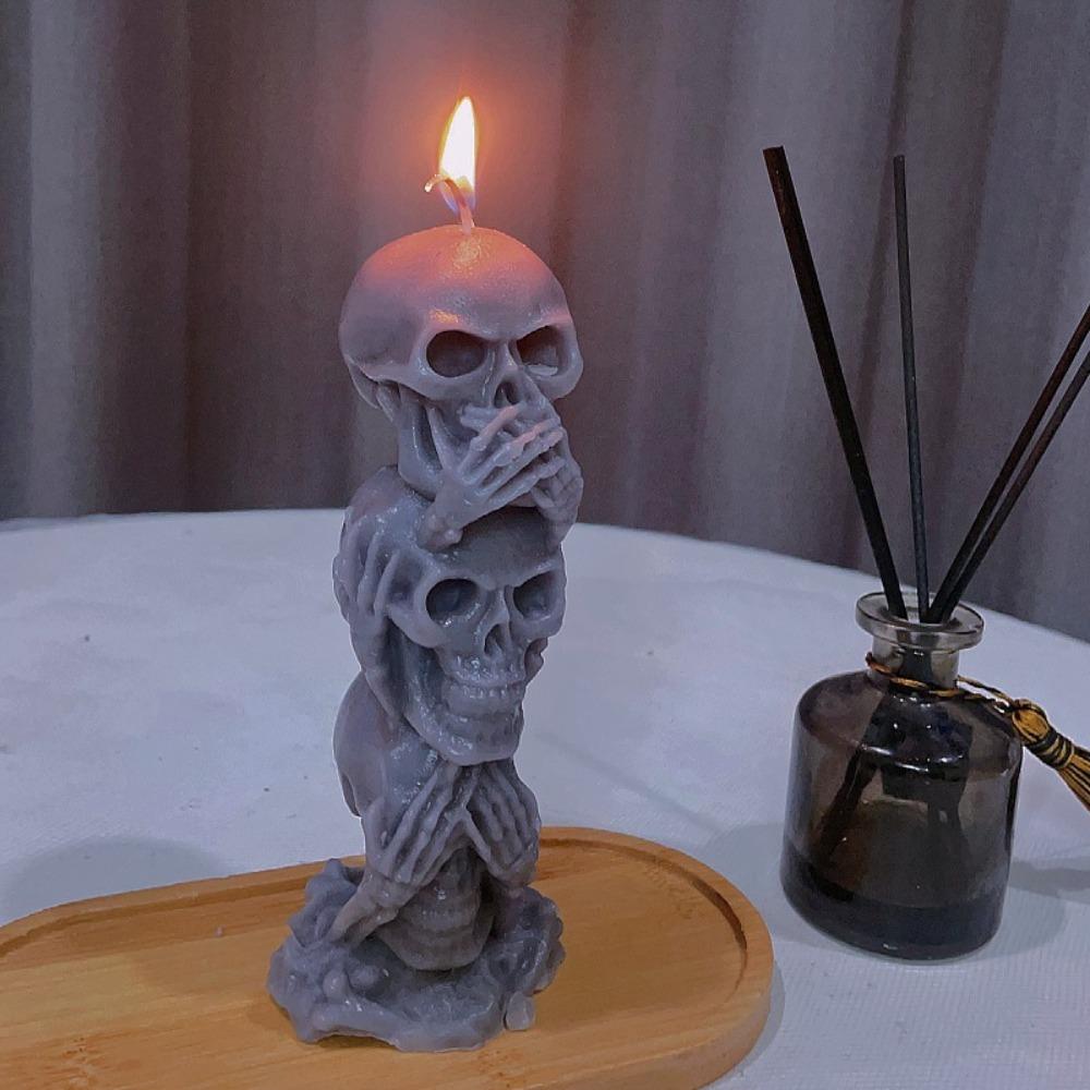 Skull Head Candle Mould Pumpkin Halloween Skull Crafts Silicone Molds Home Decor