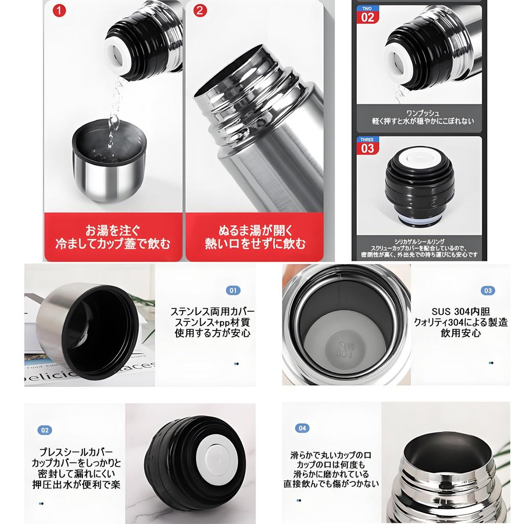 Rust-Resistant, High-Quality Stainless Steel MYEEDA Water Bottle, 1 Liter, Stainless Steel Thermos, 500ml, Insulated, Large Capacity, 1000ml, Easy to