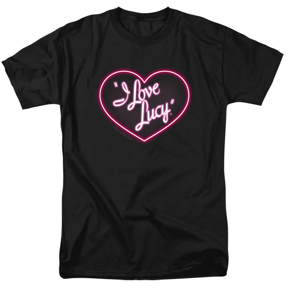 

I Love Lucy Neon Logo Mens T Shirt Black Officially Licensed M