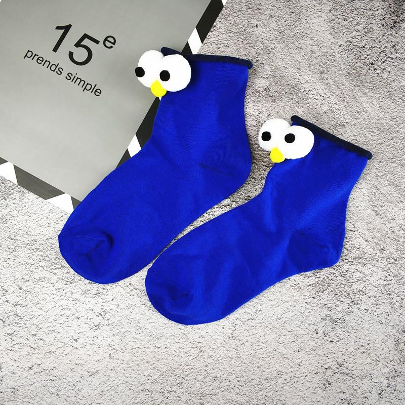 3d three-dimensional big eyes cute cartoon candy color women's cotton tube socks