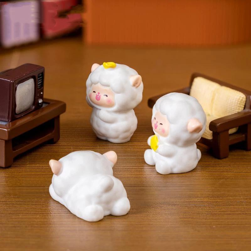 1Pc Miniature Fairy Garden Accessories Cute Sheep Lamb Ornament Figurines Home Garden Dollhouse Terrarium Decor