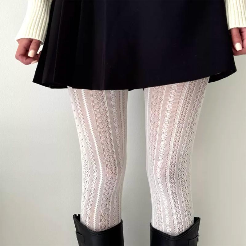 Kave Frühling Sexy Bordeaux Hohl Lolita Spitze Strumpfhosen Für Frauen Hohe Elastizität Geprägte Netzsocken Hohl Dünne Strumpfhosen Fit for 40-70kg gray