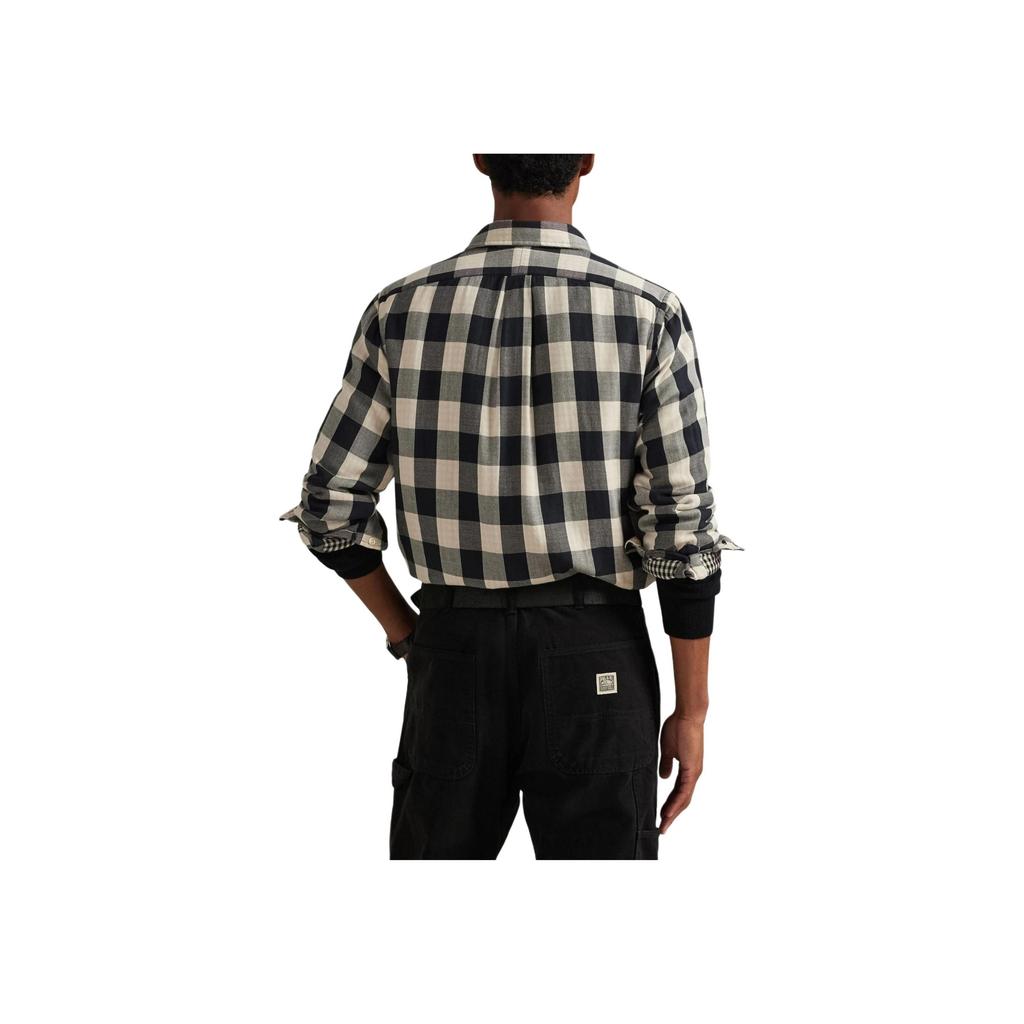 Polo Ralph Lauren Plaid Polo Collar Small Pony Embroidered Shirt Men shirts 710P00517-002