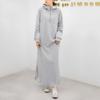 Lady's Spring Print Long-Sleeved Hooded Loose Waistline Casual Dress