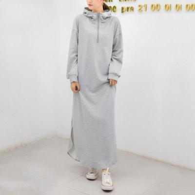 Robe Casual à Imprimé Printanier pour Femme, Manches Longues, à Capuche, Taille Lâche
