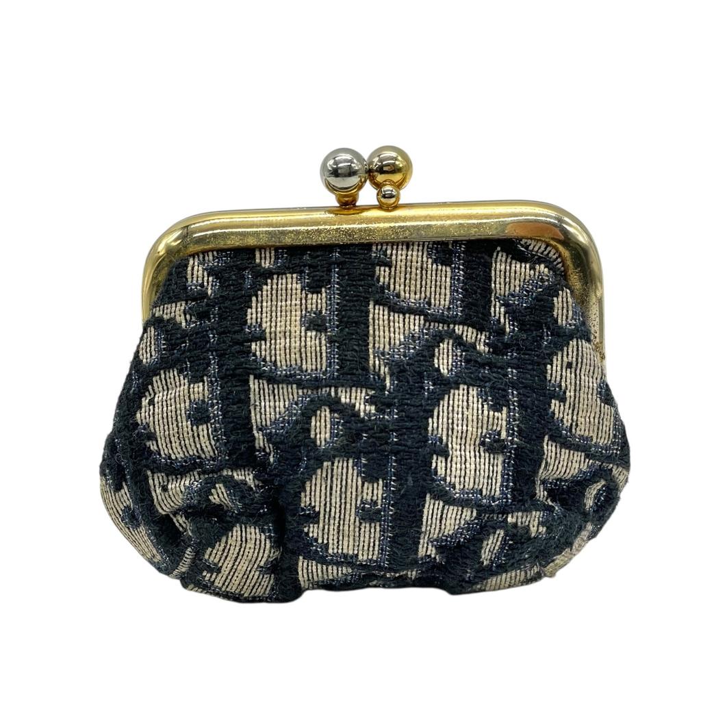 Gebrauchtes DiorCoin Etui Marineblaues Canvas Damen