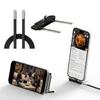 2-in-1 Typ-C Stecker auf Buchse Adapter, 360° drehbarer faltbarer Handy-Ständer, Schnelles Laden für Gaming-Handy, Schwarz Orange Mit Lanyard