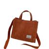 2025 Korean Style Women's Corduroy Canvas Crossbody Shoulder Bag - Small Square Design