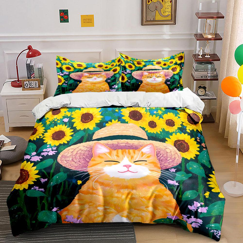 Cute Cartoon Dog Pattern Decor Bedding Duvet Cover Set Duvet Cover Pillowcases (1*Duvet Cover 2*Pillowcases, Without Duvet Insert)