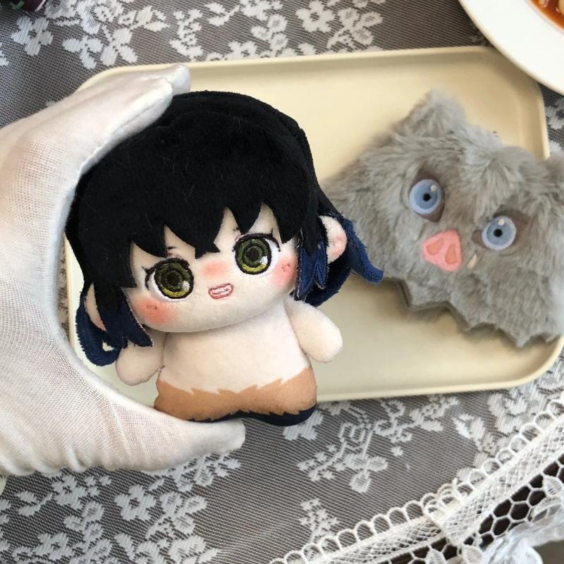 Demon Anime Figure Giyu Tomioka Mitsuri Kanroji 10Cm Cotton Doll Plush Keychain Toy Cute Desktop Decoration Gift For Fans