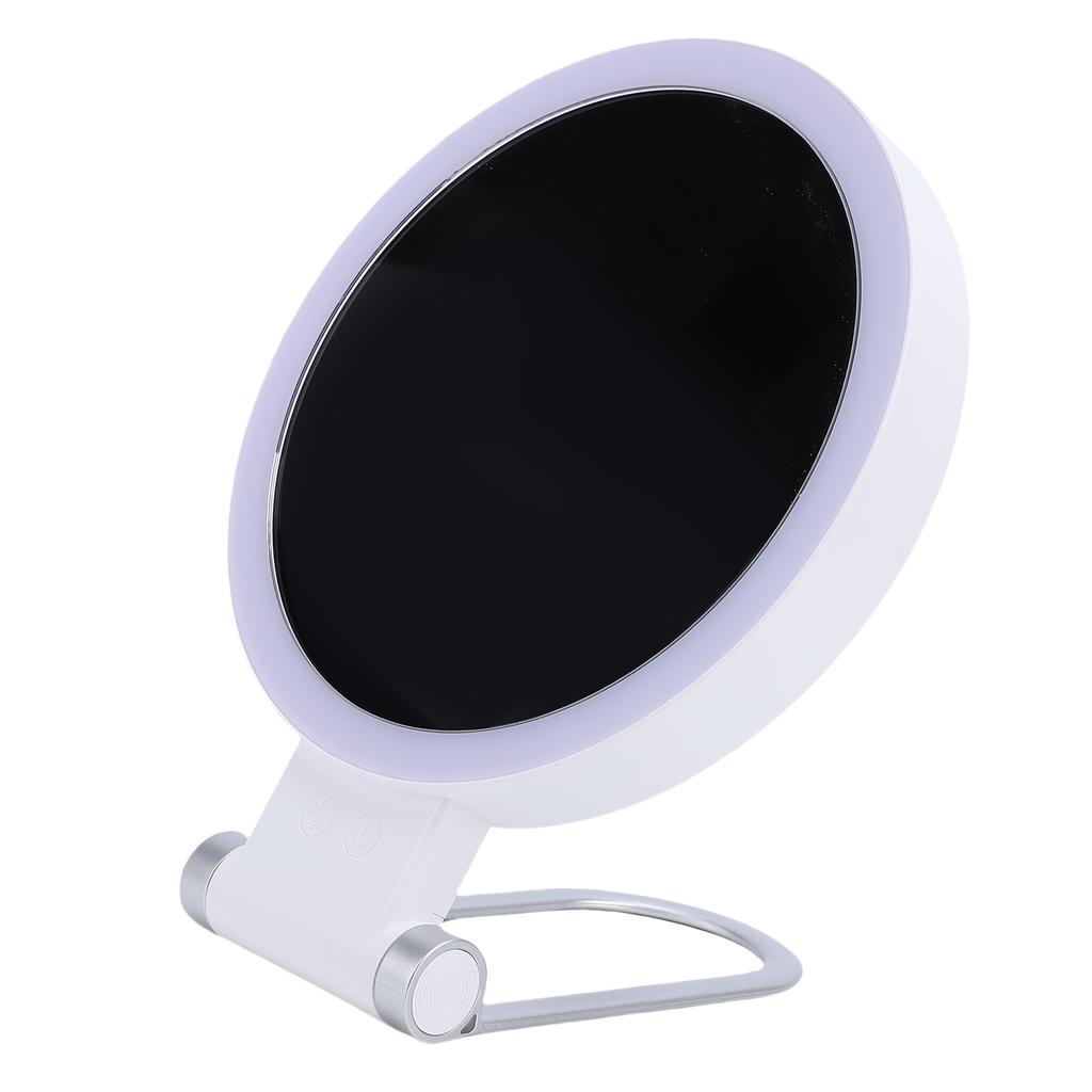 LED Magnifying Travel Mirror Double Side Handheld Mirror with 1X 10X Magnification with 3 Color Lights Modes