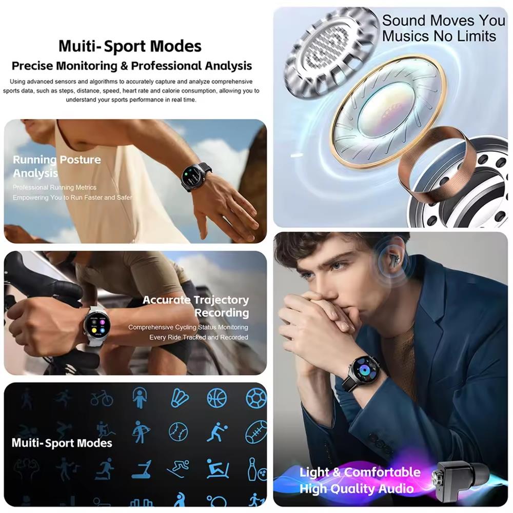 2026 2-in-1 Smart Watch with Earbuds NFC Smartwatch TWS Bluetooth Earphone Heart Rate Blood Pressure Monitor Bluetooth Call Sport Fitness Watch