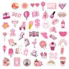 50 Vsco Pink Mix And Match Stickers, Cartoon Cute Girl Little Fresh Girl Graffiti Stickers
