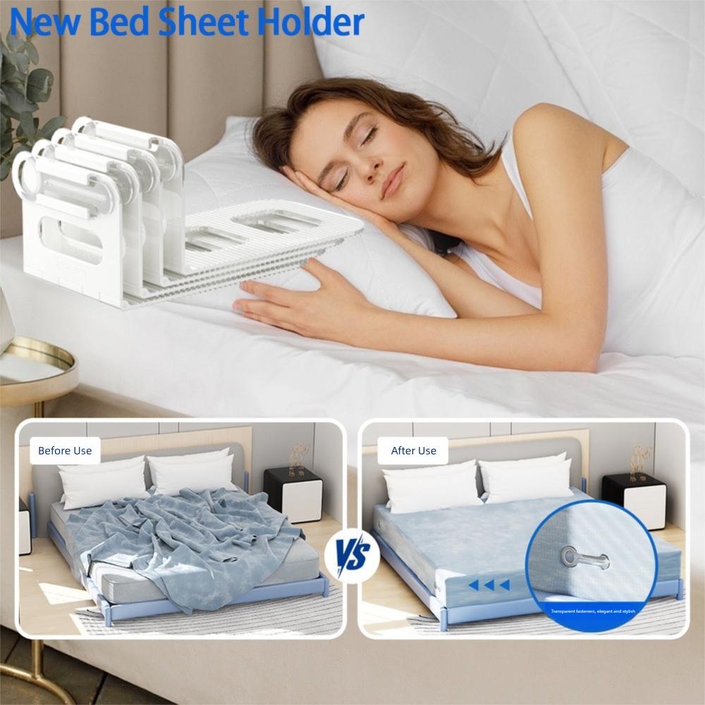 

4Pcs Non-slip Bed Sheet Holder Portable Bedsheet Corner Tightener Clips Bedding Protection