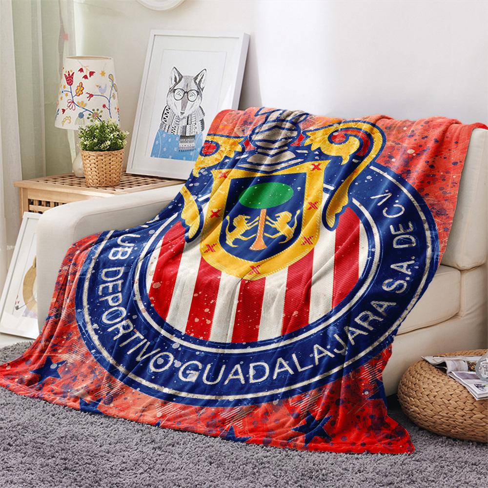 Club Deportivo Guadalajara  Print Flannel Blanket, High quality Comfortable for All Seasons, Home Decor, Warmth and Comfort