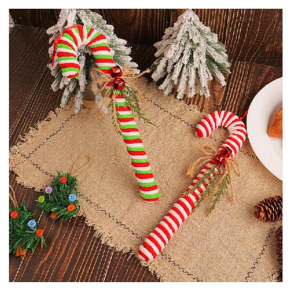 2Pcs Candy Cane Christmas Decorations Ornaments Christmas Decoration Hanging Ornaments for Party Supplies DIY