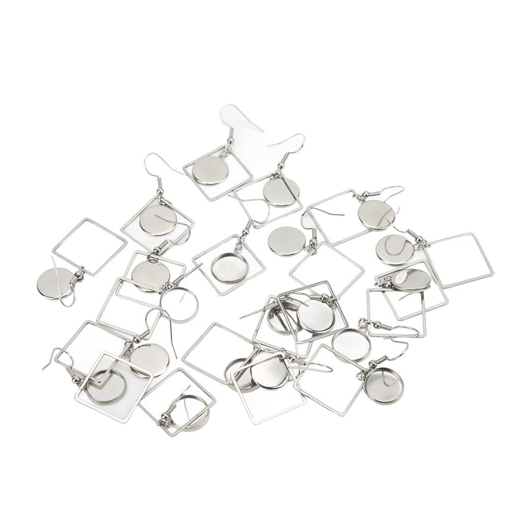 20PCS Earring Blanks Personality Hollow Out Stainless Steel DIY Earrings Trays for Jewelry Making DIY Craft