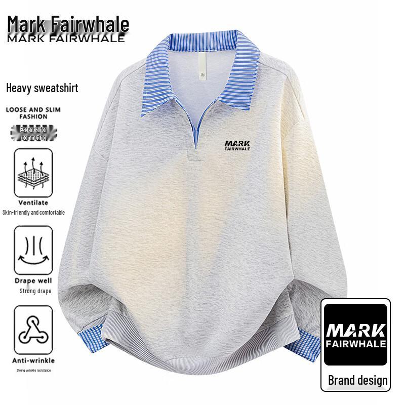 Mark Fairwhale Men's Spring Autumn Polo Sweatshirt