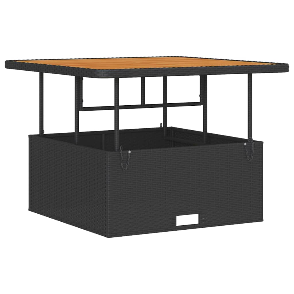 Garden Dining Set Black Poly Rattan