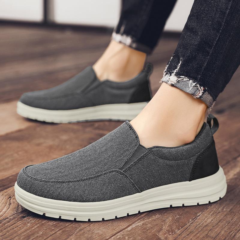 

Модные мужские повседневные туфли без застежек из денима, парусиновые туфли для отдыха на природе, модные, роскошные, стильные, дизайнерские, дышащие, легкие, мужские кроссовки, мокасины 11 чёрный
