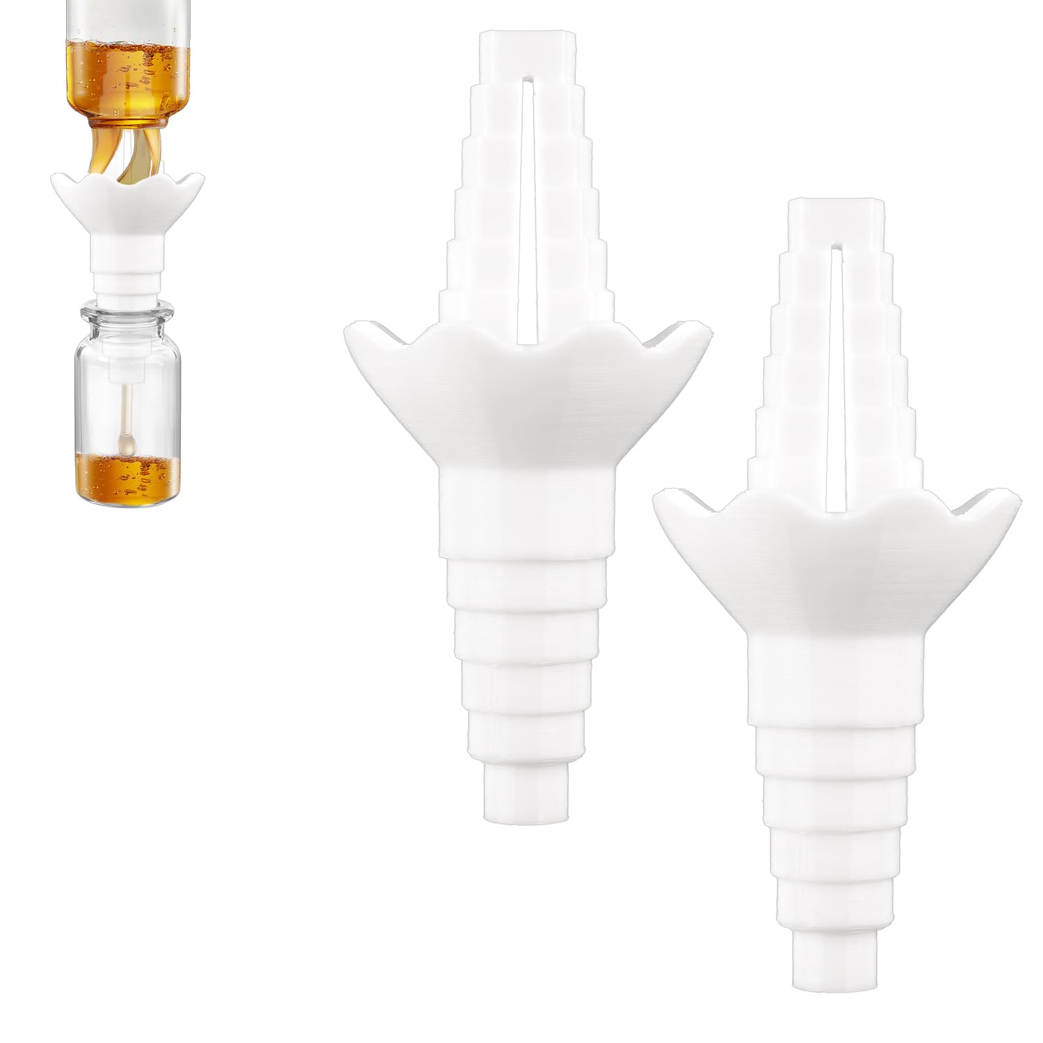 Bottle to Bottle Transfer Adapter Bottle Emptying Kit Liquid Transfer Connector Reusable Bottle Funnel Mess Free Leak Proof