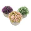 3pcs Mini Potted Artificial Plants Plastic Fake Green Plant Aesthetic Faux Plants Indoor Round