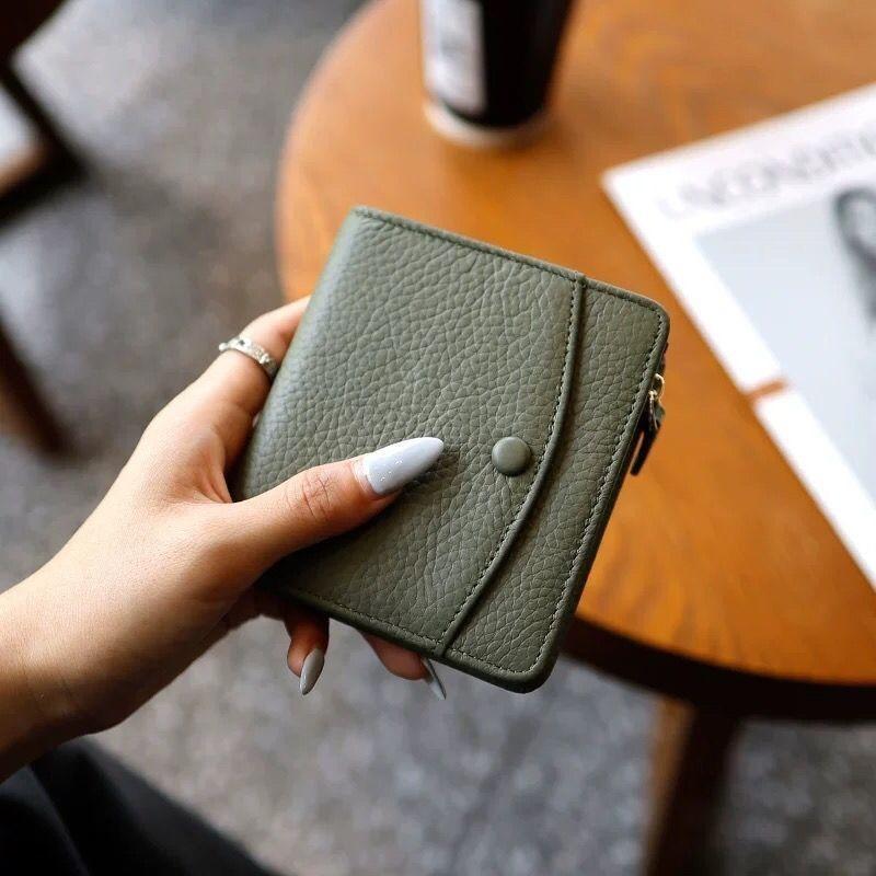 Multipurpose Short Coin Purse Women Zipper Card Bag Multiple Card Slots ID Card Bag Multifunctional Change ID Two in One Wallet