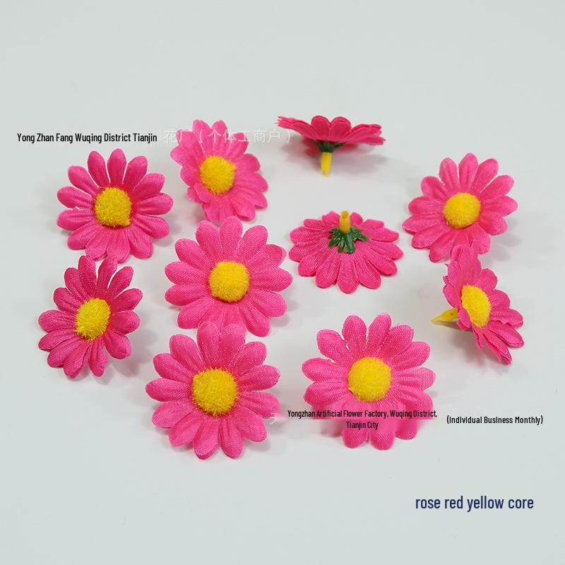 Silk Daisy Chrysanthemum Flowers 4cm for Children's Day Dance Wreath, Wristband, Flower Box, and DIY Arrangement.