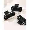 1pc Women Rectangle Hair Clips, Solid Black Hollow Matte Hair Claws, Fashion Elegant Casual Hair Accessories