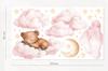 Teddy Bear Clouds Stars Moon Wall Stickers For Children'S Room
