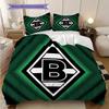 Borussia Vzor Povlečení Sada Prošívaných Dek Quilt Cover Povlak na Polštář Domácí Dekorace Dárek k Narozeninám (1 * povlak na peřinu + 2 * povlak na polštář, bez jádra)
