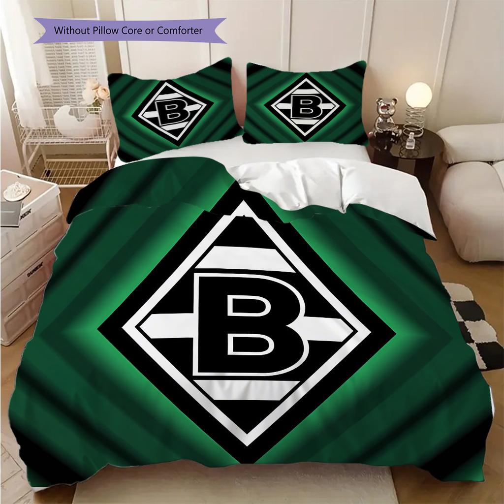 Borussia Vzor Povlečení Sada Prošívaných Dek Quilt Cover Povlak na Polštář Domácí Dekorace Dárek k Narozeninám (1 * povlak na peřinu + 2 * povlak na polštář, bez jádra)