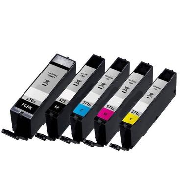 5 Patronen PGI 570 XL Schwarz CLI 571 XL Farbe für Drucker Canon MG 5700 5750 5751 5752 5753 6800 6850 6851 6852 Tinte aus Frankreich