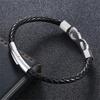 Classic NO.8 Men Women Infinity Bracelet Woven Braided Leather Bracelets 316L Stainless Steel Jewelry Gifts